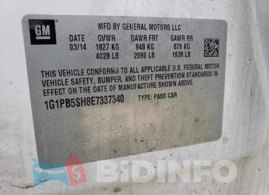 1G1PB5SH8E7337340 Photo# 12