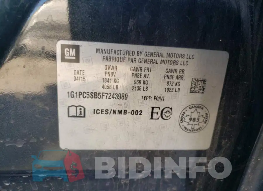1G1PC5SB5F7243989 Photo# 12