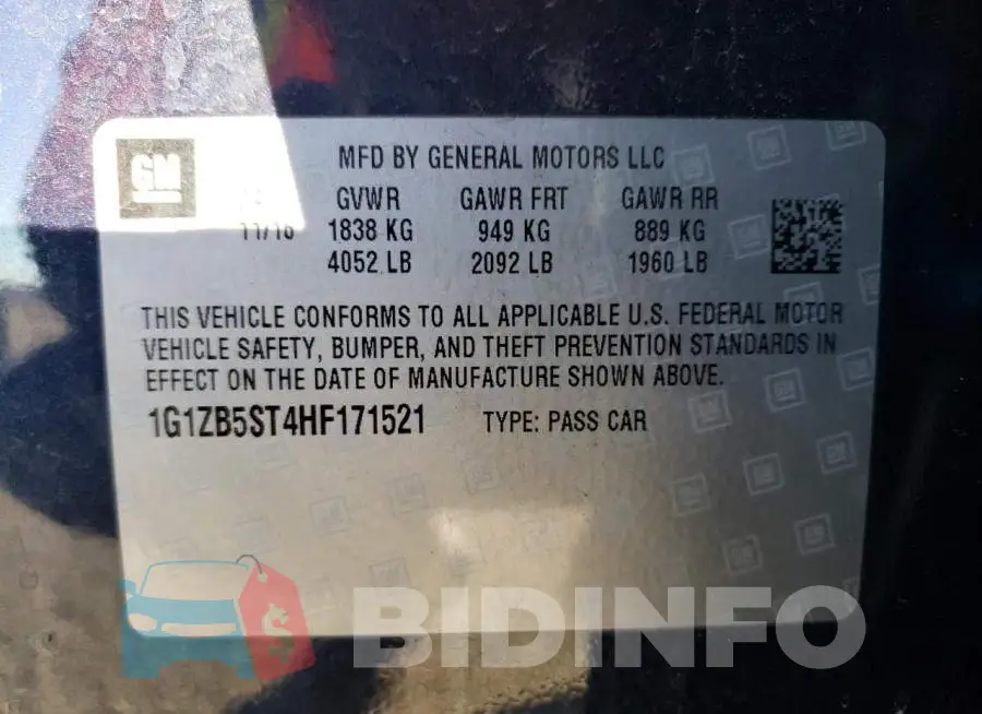 1G1ZB5ST4HF171521 Photo# 12