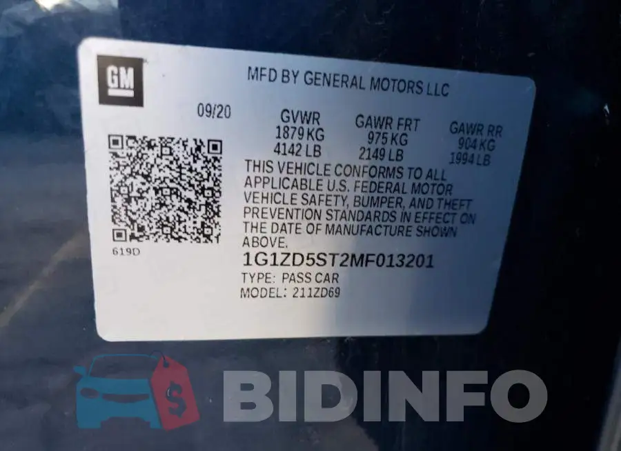 1G1ZD5ST2MF013201 Photo# 13