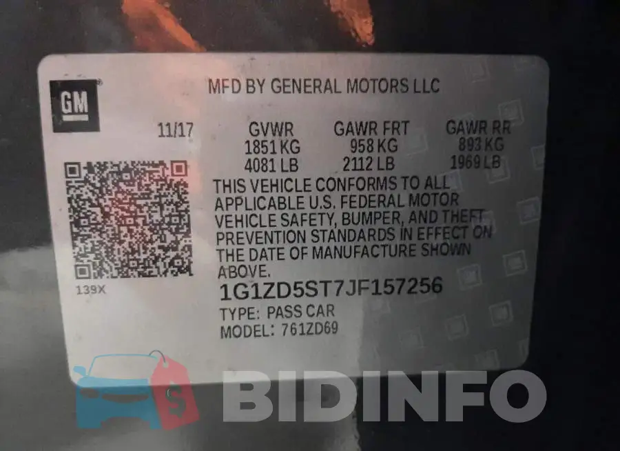 1G1ZD5ST7JF157256 Photo# 12