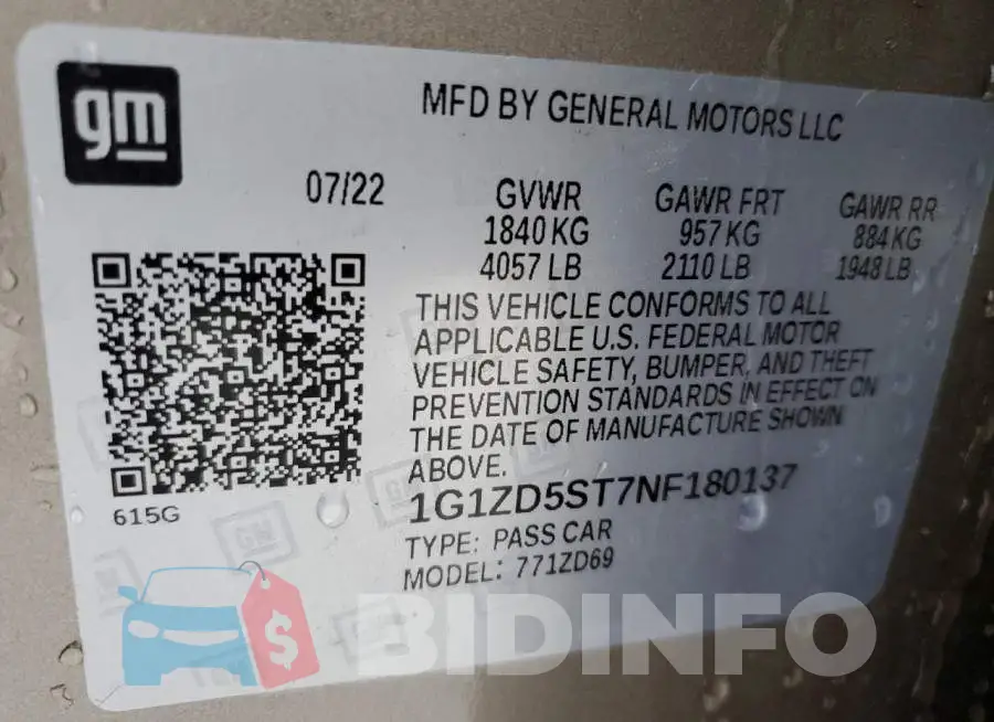 1G1ZD5ST7NF180137 Photo# 12