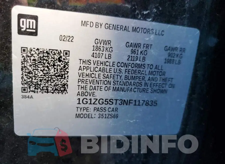 1G1ZG5ST3NF117835 Photo# 12