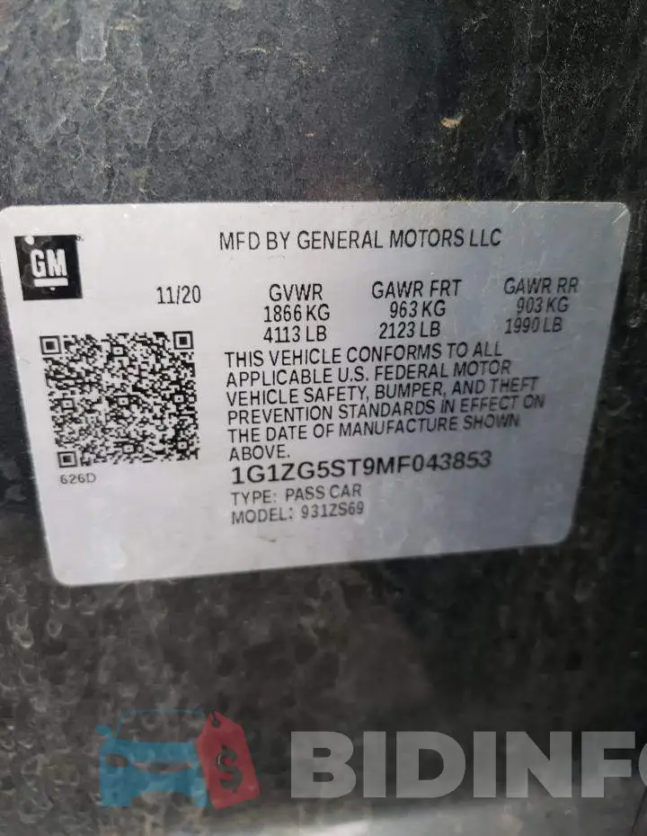 1G1ZG5ST9MF043853 Photo# 13