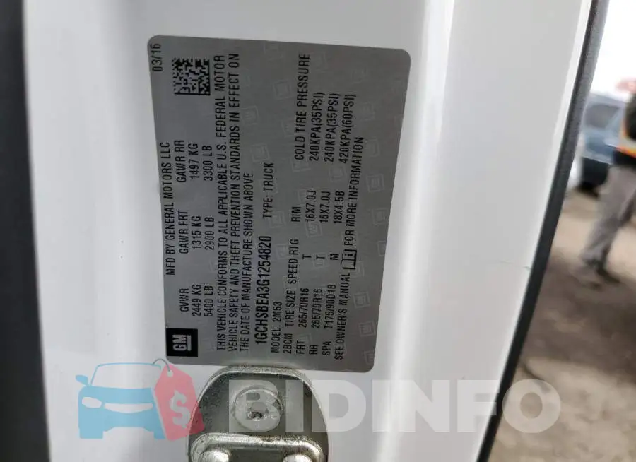 1GCHSBEA3G1254820 Photo# 12
