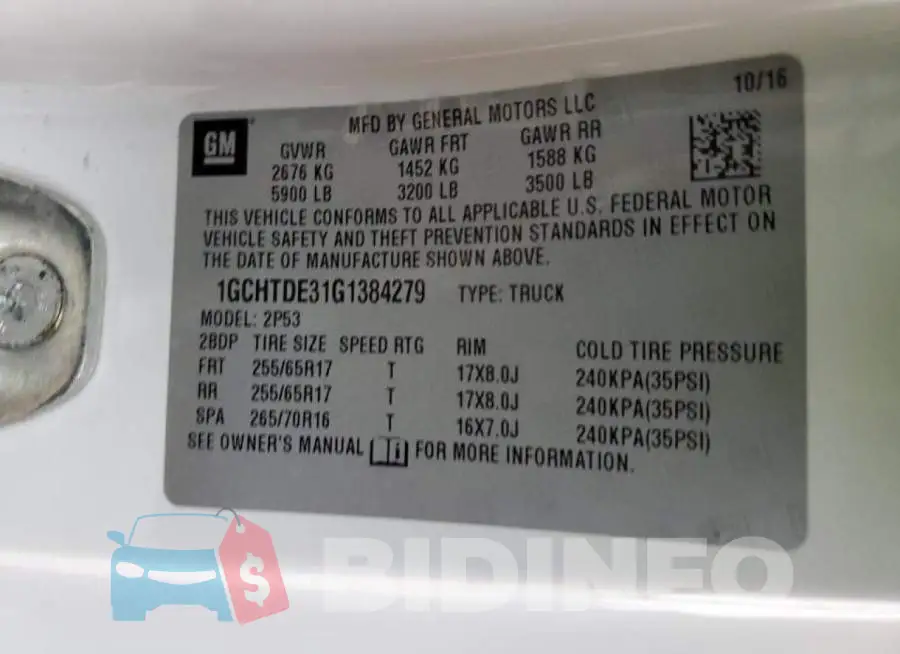 1GCHTDE31G1384279 Photo# 12