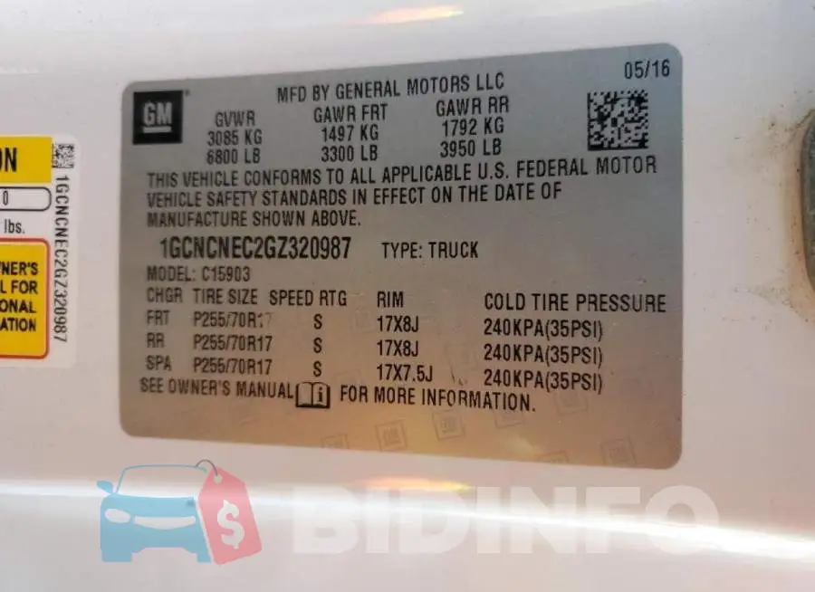 1GCNCNEC2GZ320987 Photo# 12