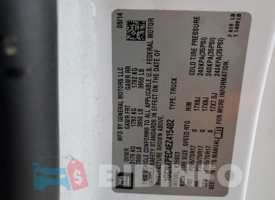 1GCNKPEC4EZ415482 Photo# 12