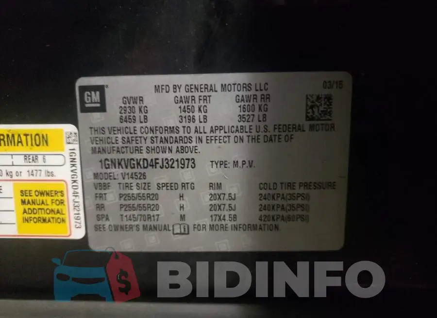 1GNKVGKD4FJ321973 Photo# 14