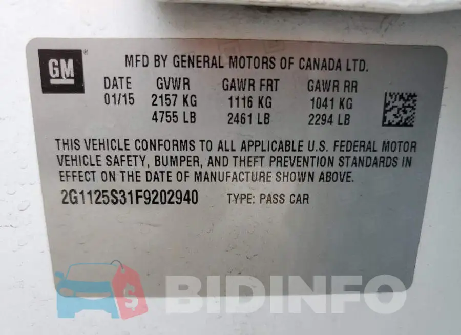 2G1125S31F9202940 Photo# 12