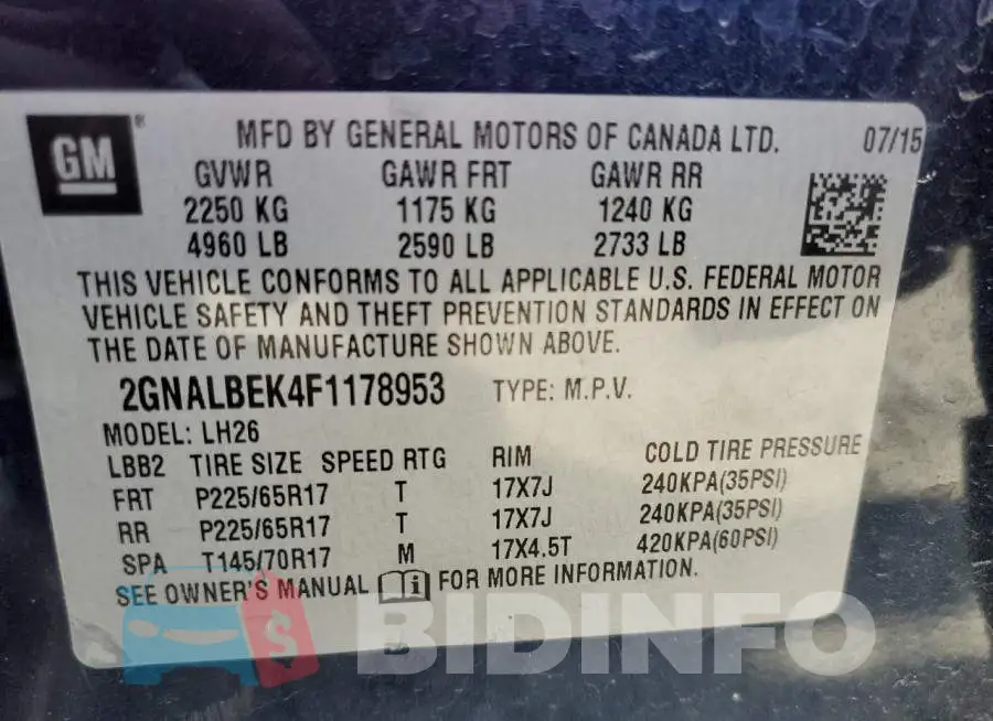 2GNALBEK4F1178953 Photo# 10