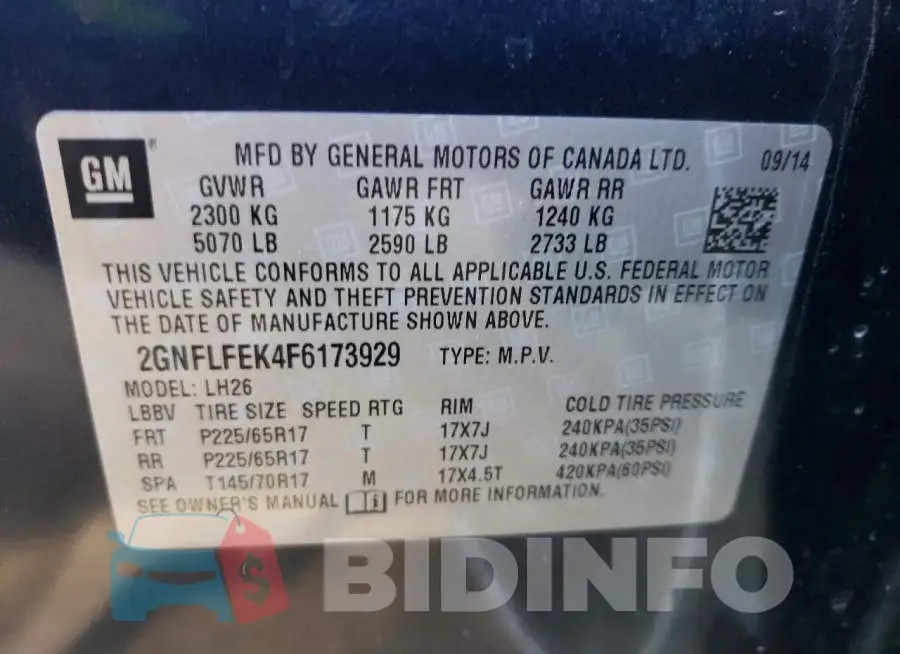 2GNFLFEK4F6173929 Photo# 10