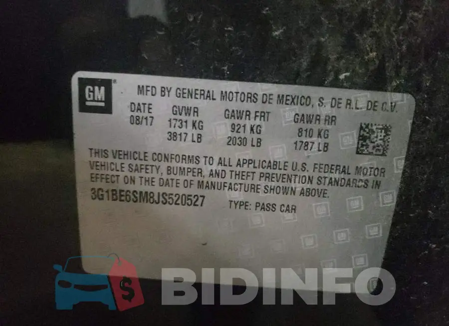 3G1BE6SM8JS520527 Photo# 12