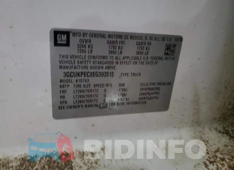 3GCUKPEC8EG393515 Photo# 12
