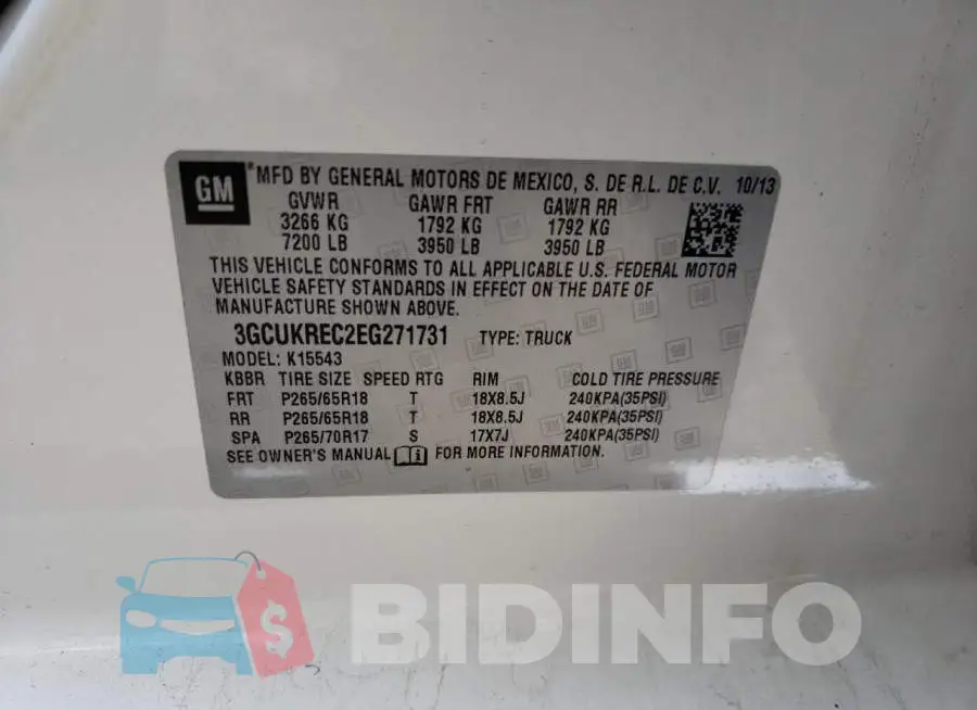 3GCUKREC2EG271731 Photo# 10