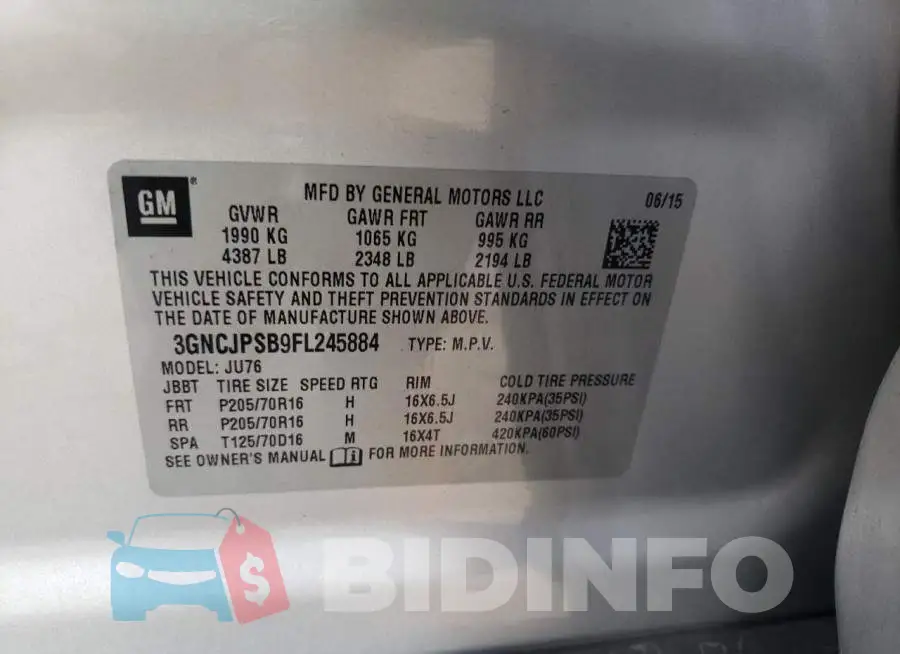 3GNCJPSB9FL245884 Photo# 12