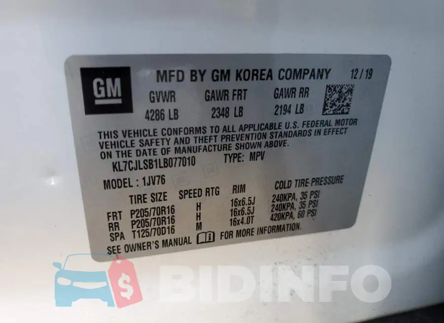 KL7CJLSB1LB077010 Photo# 10