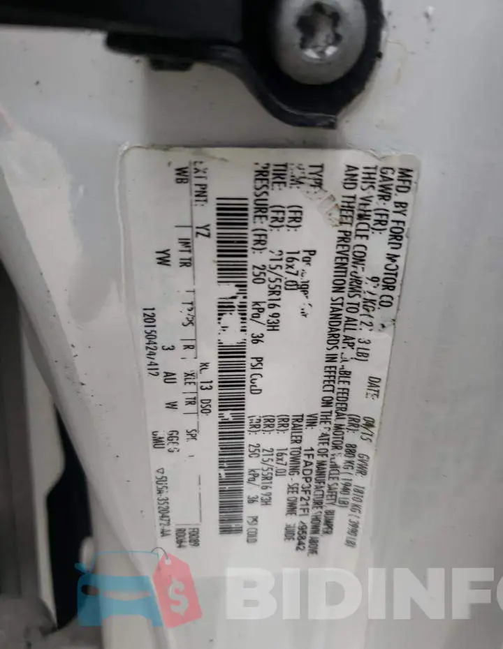 1FADP3F21FL295842 Photo# 12