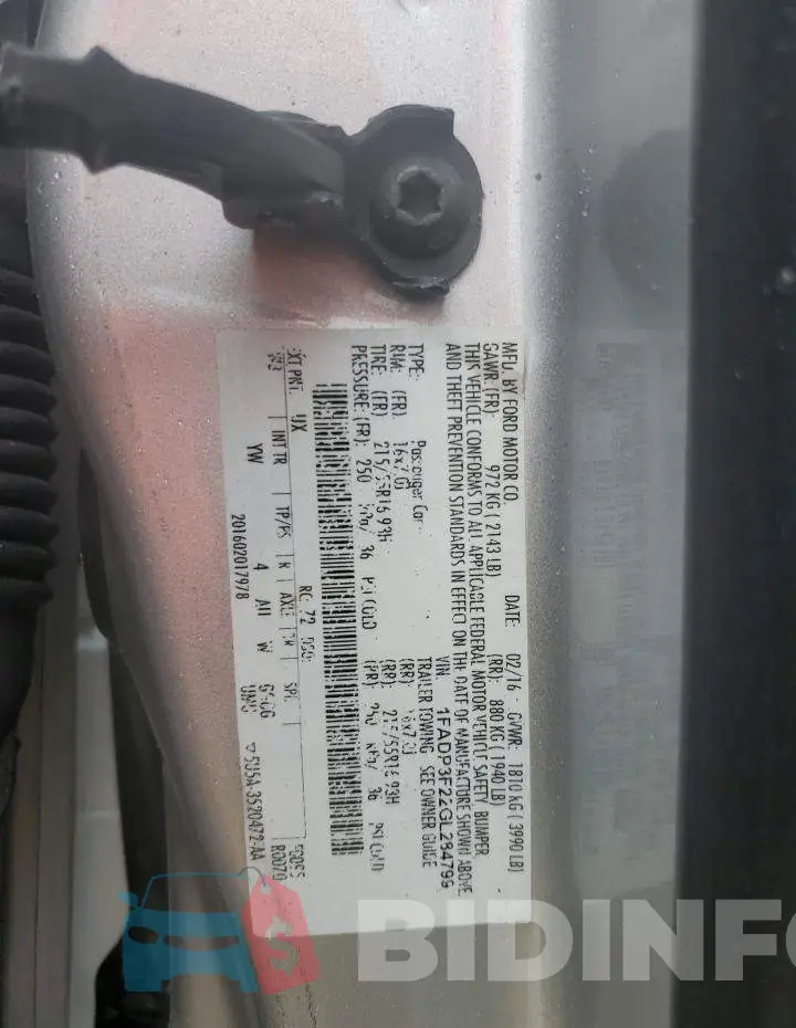 1FADP3F22GL284799 Photo# 10