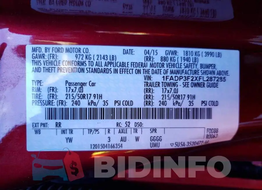 1FADP3F2XFL287285 Photo# 12