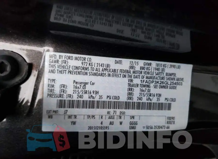 1FADP3K26GL254503 Photo# 12