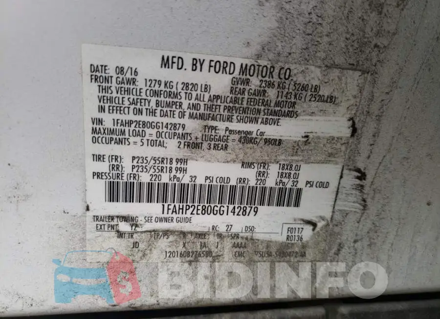1FAHP2E80GG142879 Photo# 12