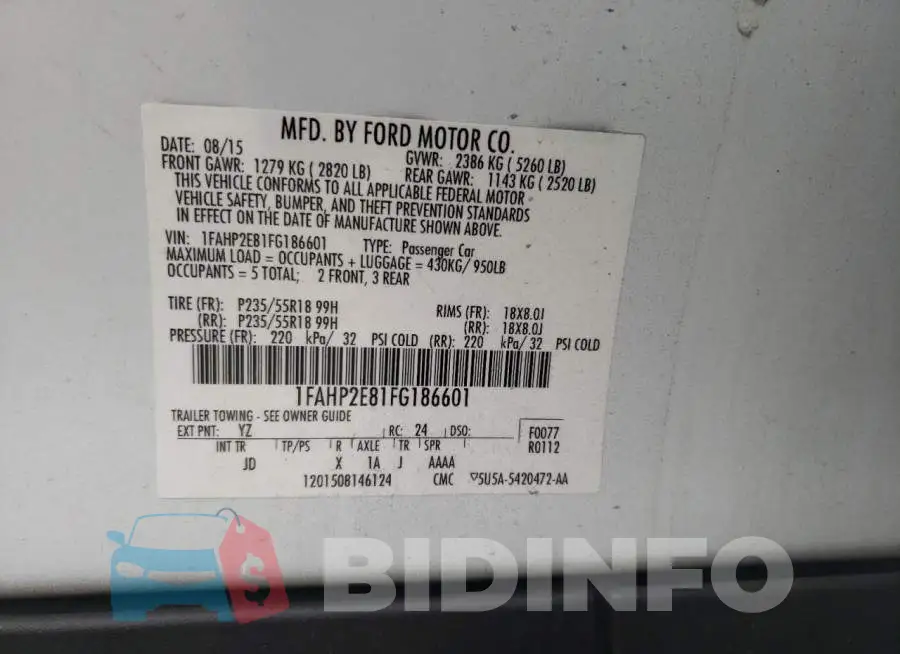 1FAHP2E81FG186601 Photo# 12