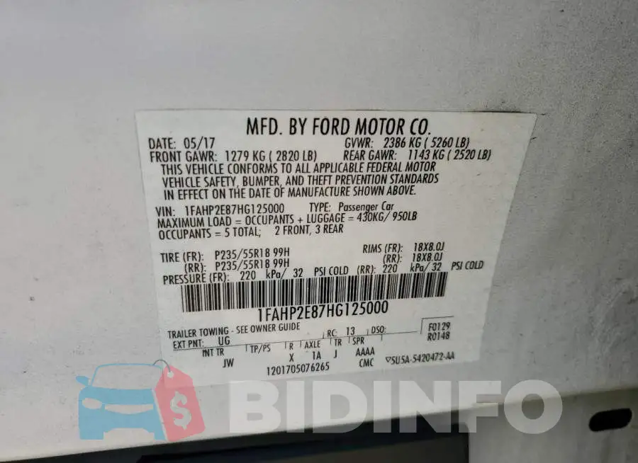 1FAHP2E87HG125000 Photo# 12