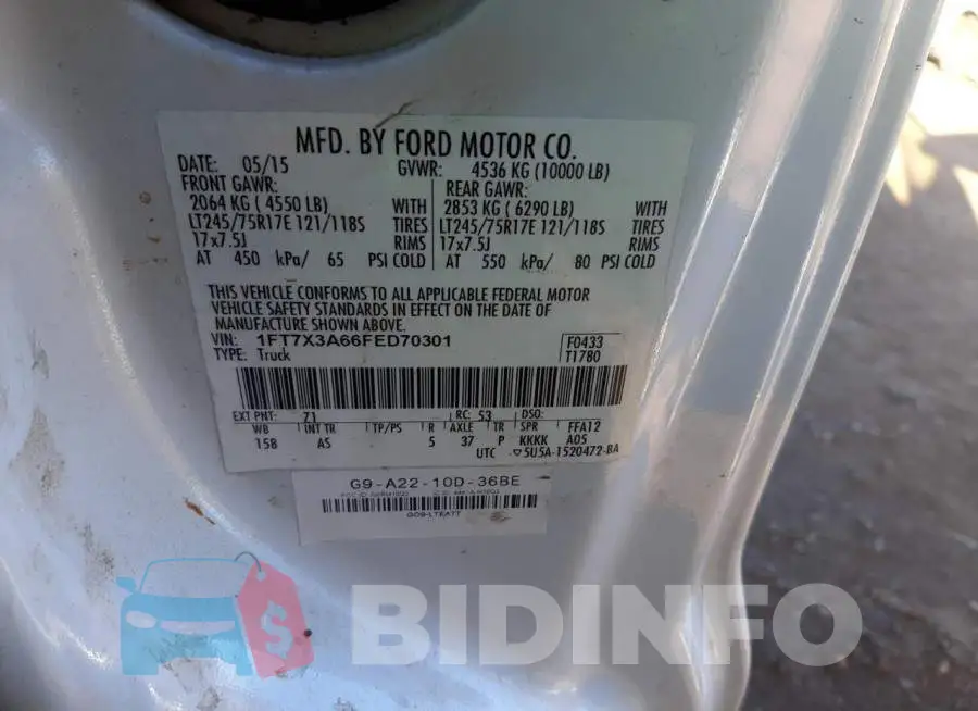 1FT7X3A66FED70301 Photo# 10