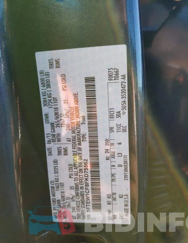 1FTEW1CF8FKD75562 Photo# 12