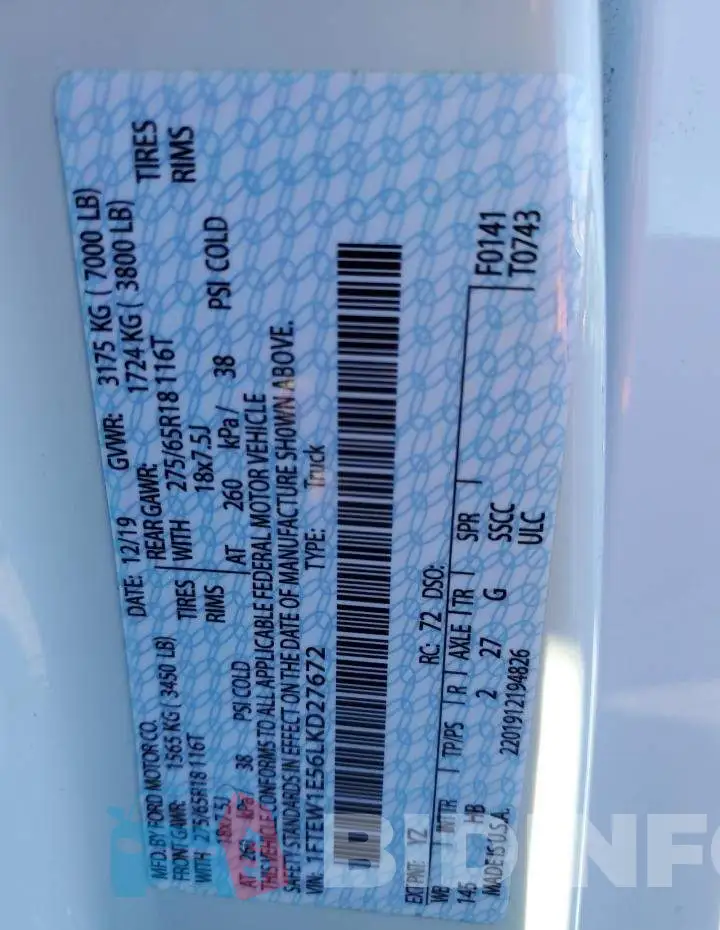 1FTEW1E56LKD27672 Photo# 13