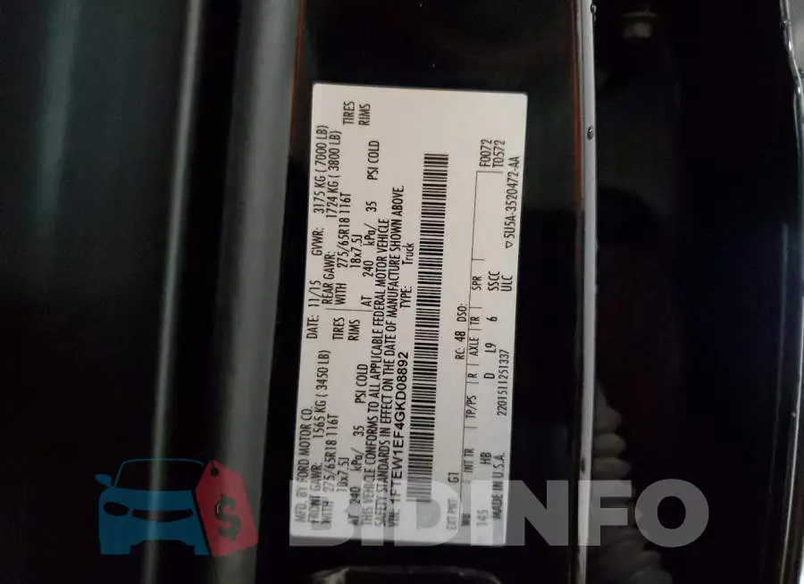 1FTEW1EF4GKD08892 Photo# 10