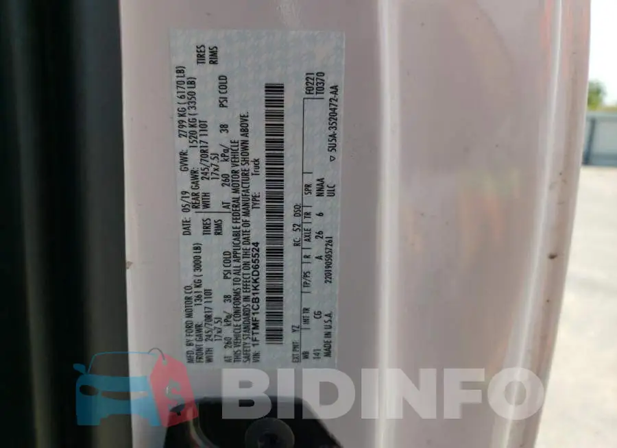 1FTMF1CB1KKD65524 Photo# 6