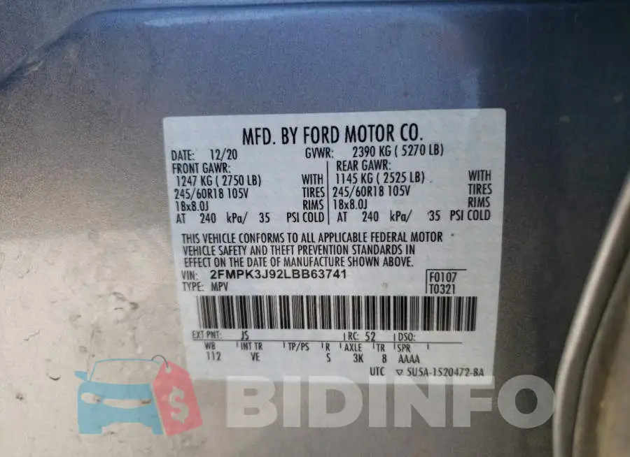 2FMPK3J92LBB63741 Photo# 10