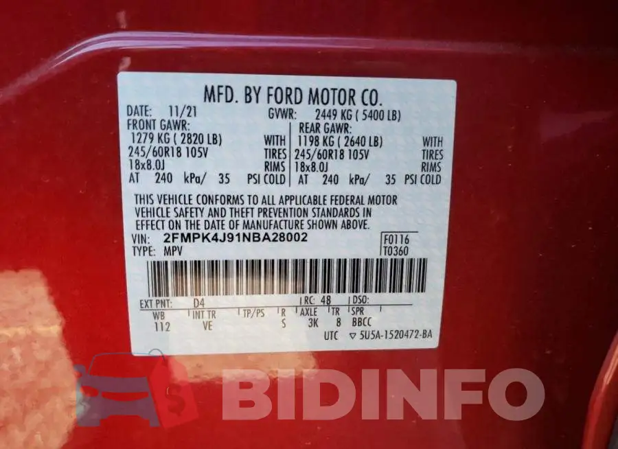 2FMPK4J91NBA28002 Photo# 14