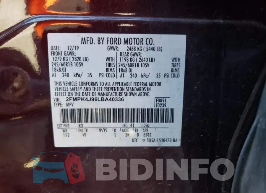 2FMPK4J96LBA40336 Photo# 13