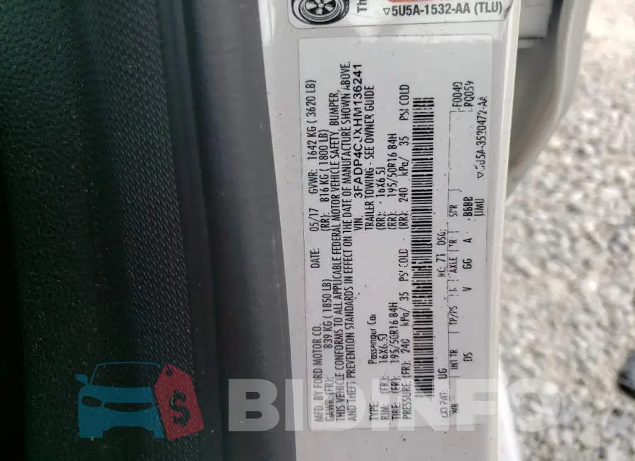 3FADP4CJXHM136241 Photo# 10