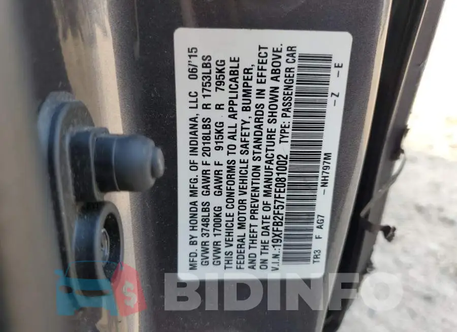 19XFB2F57FE081002 Photo# 12