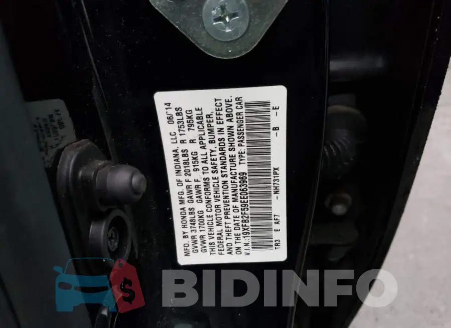19XFB2F59EE063969 Photo# 12