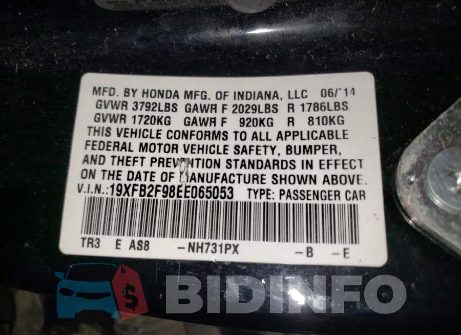 19XFB2F98EE065053 Photo# 13