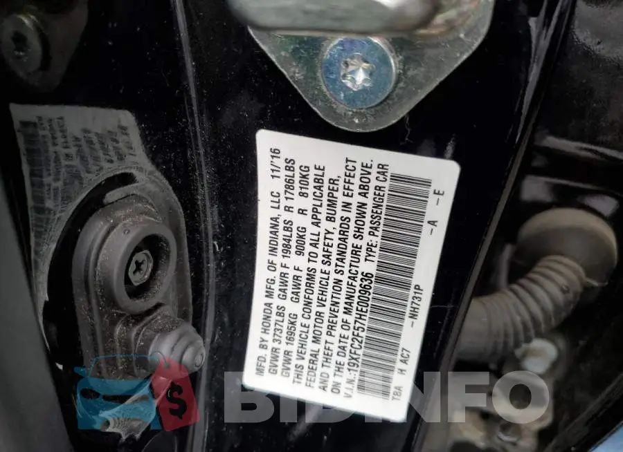 19XFC2F57HE009636 Photo# 10