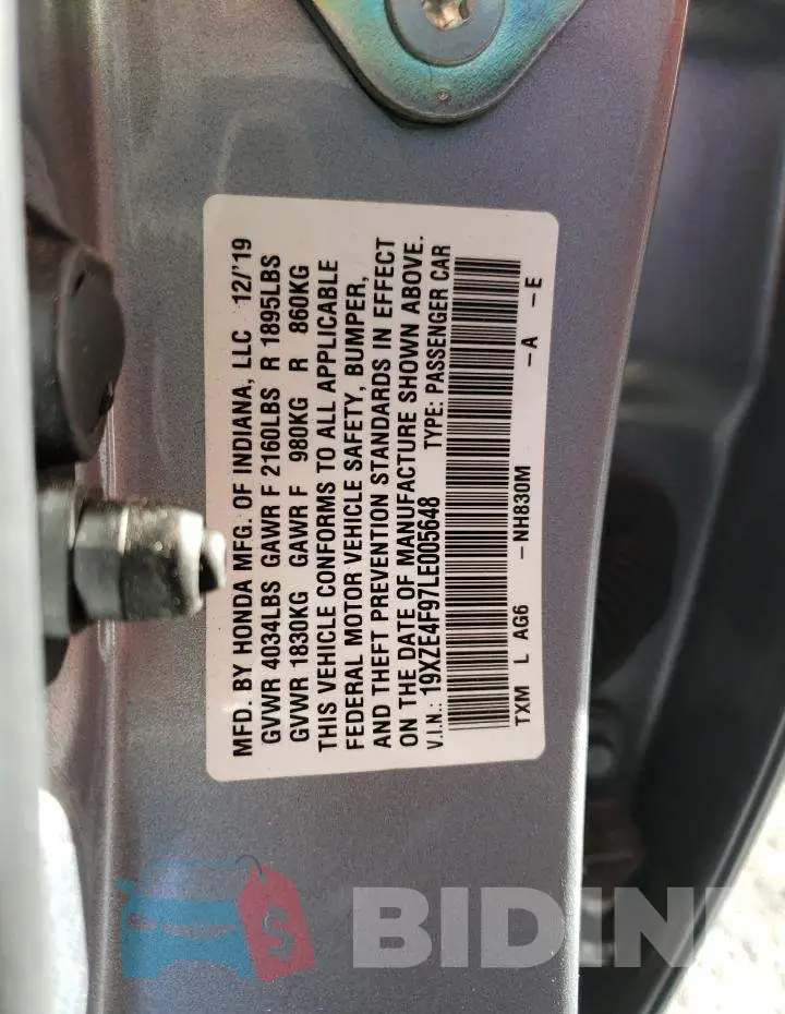 19XZE4F97LE005648 Photo# 12