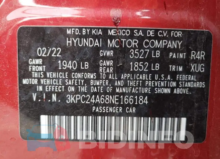 3KPC24A68NE166184 Photo# 12