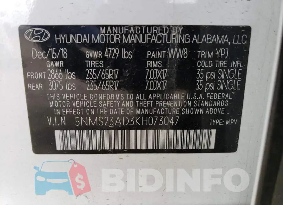 5NMS23AD3KH073047 Photo# 13
