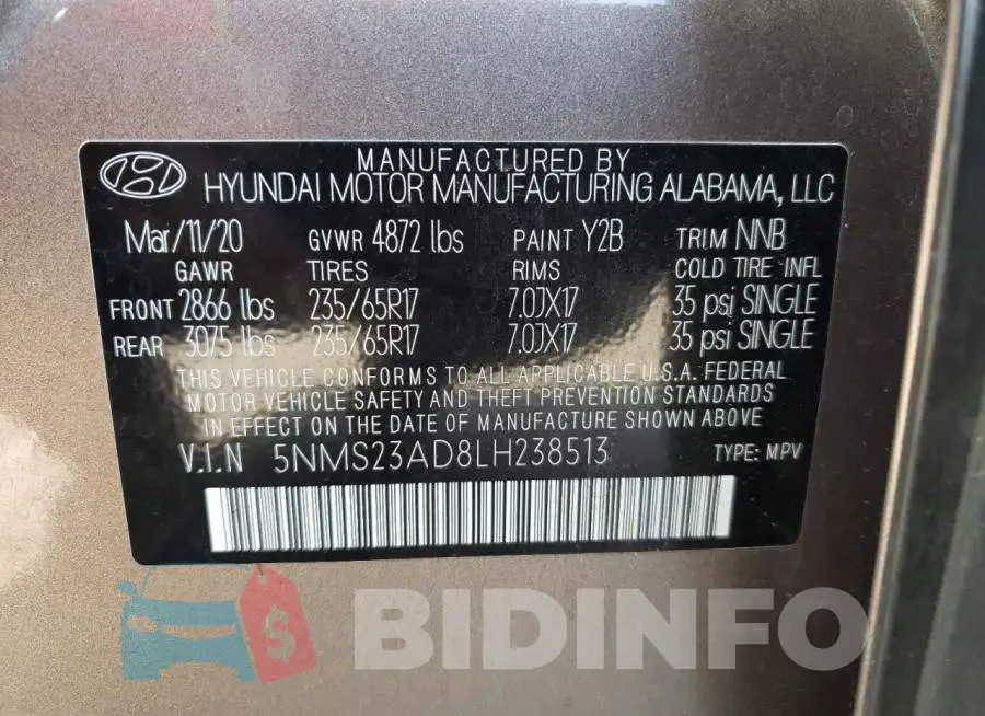 5NMS23AD8LH238513 Photo# 12