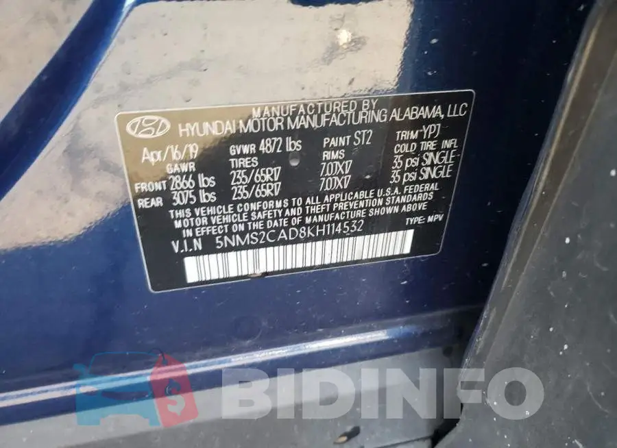 5NMS2CAD8KH114532 Photo# 12