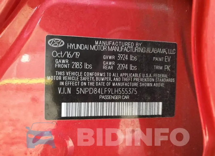 5NPD84LF9LH555375 Photo# 10