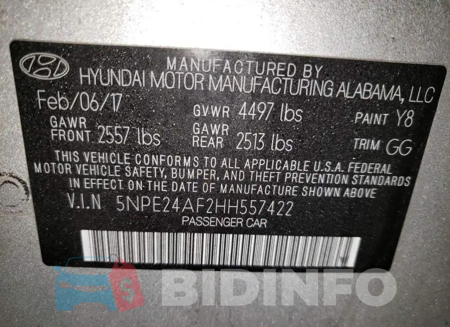 5NPE24AF2HH557422 Photo# 13