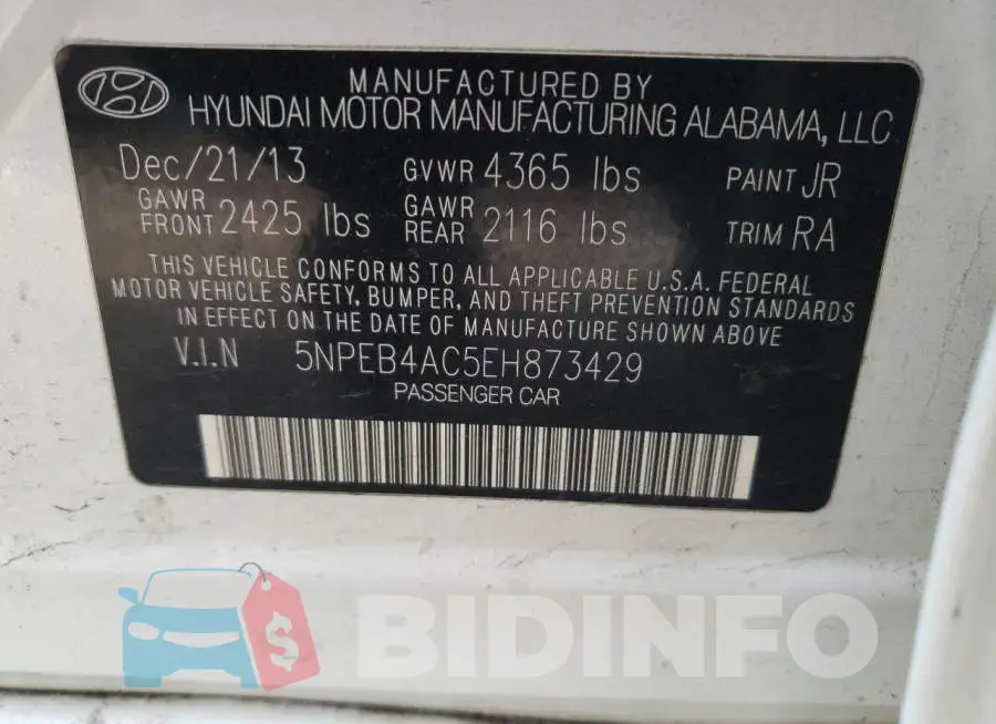 5NPEB4AC5EH873429 Photo# 12