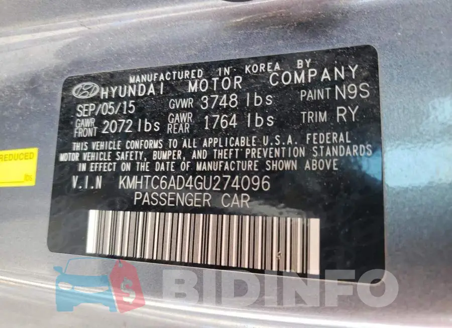 KMHTC6AD4GU274096 Photo# 10